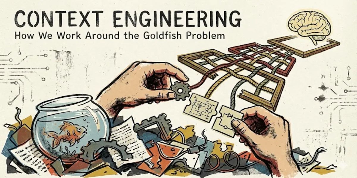 Illustration representing context engineering in AI