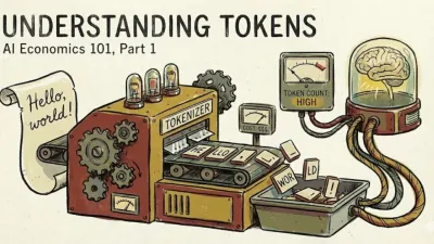 Visual representation of text being broken down into tokens
